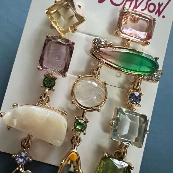 ๐โBetsey Johnson Multicolor Mismatched Drop Dangle Earrings ๐ - Picture 5 of 6